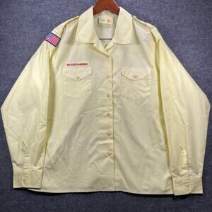 Boy Scouts Of America Cub Scouts Ladies Blouse Women's 1X Yellow Button Up